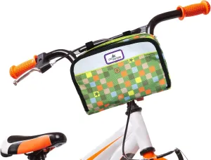 Po Campo Kids Bicycle Bag - Speedy Front Frame Bike Handlebar Bag Fabric Bike Basket Waterproof Front Mount Bike Bag for Boys Girls Bike or Scooter Handle Bars Converts to Crossbody Bag