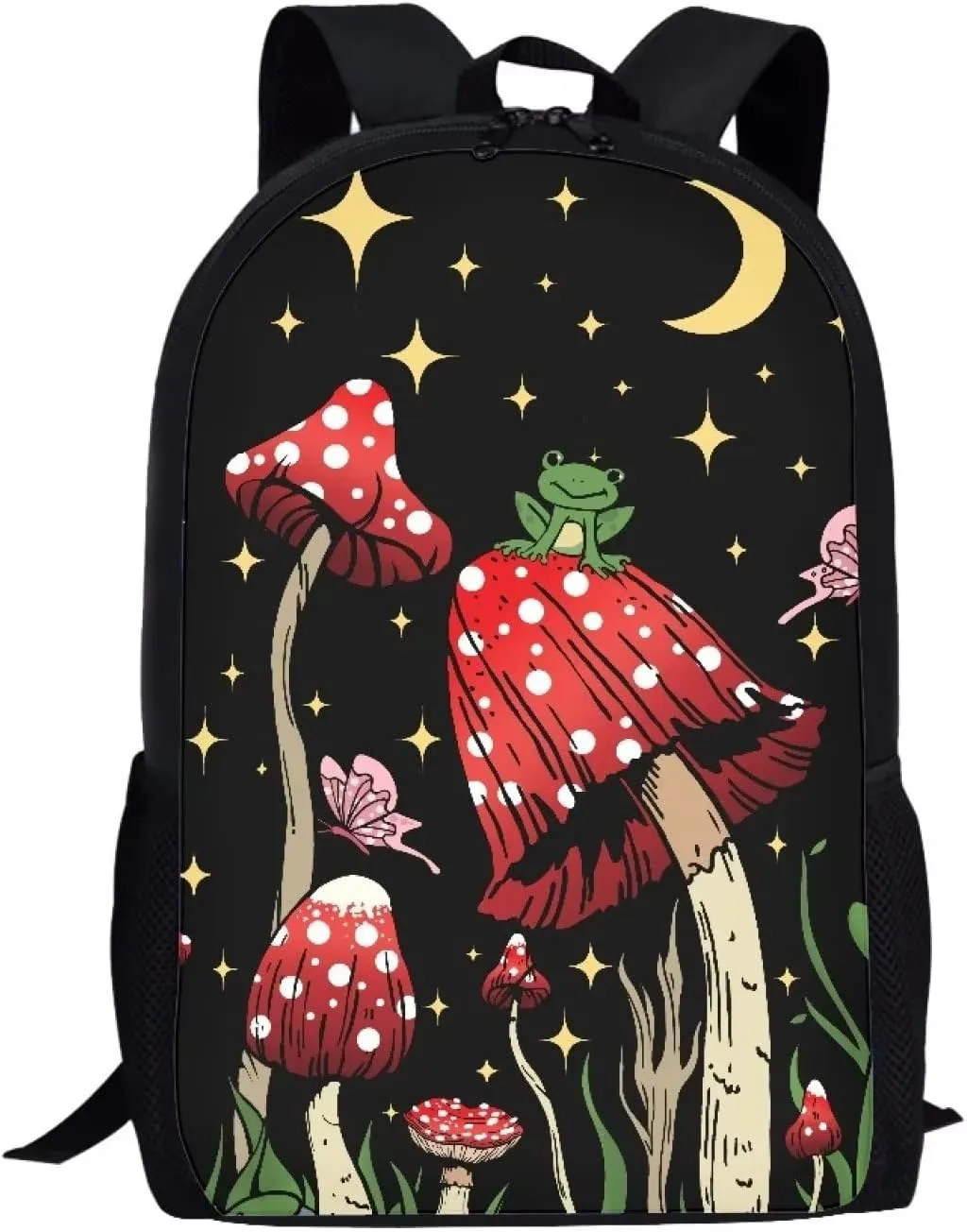 Poceacles Mushrooms Pattern Kids School Backpack for Kids Preschool Bookbag School Bag Lightweight Shoulder Bag Casual Bagpack for Travel Hiking Camping Satchel Knapsack