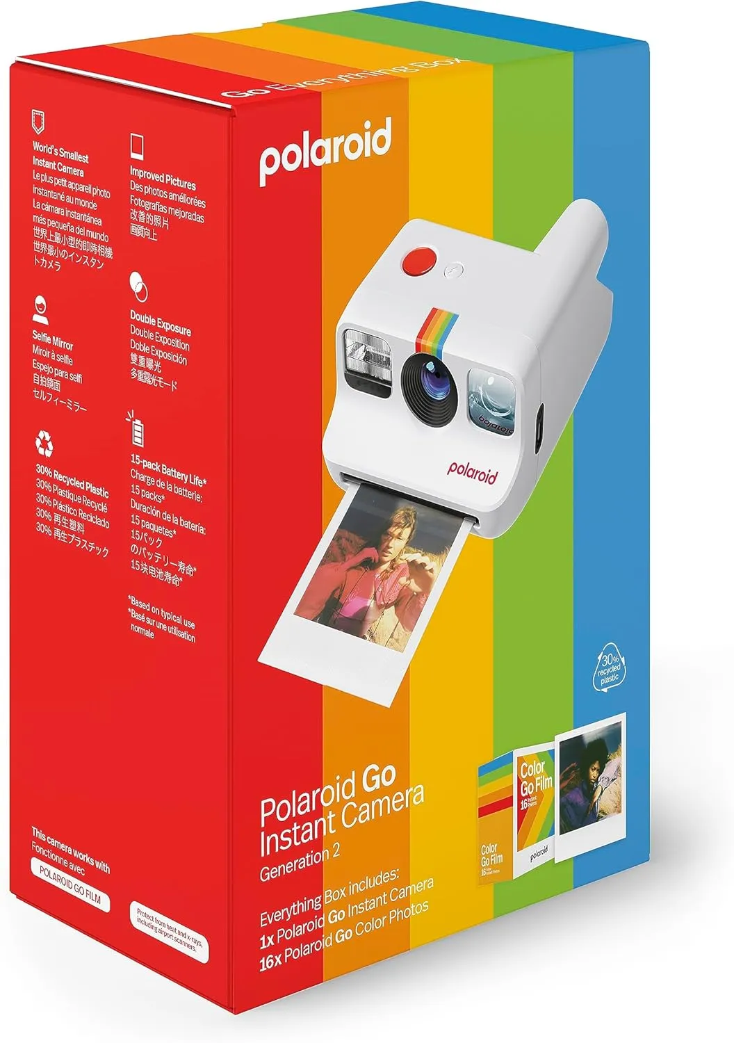 Polaroid Go Generation 2 - Mini Instant Camera   Film Bundle (16 Photos Included) - White (6282)