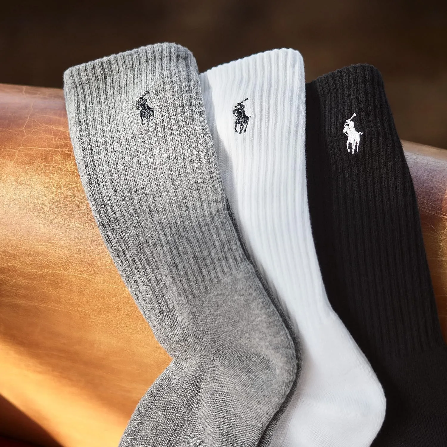 POLO RALPH LAUREN mens Athletic Performance Cotton Low Cut Socks - 6 Pair Pack - Moisture Wicking Mesh