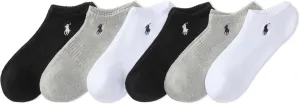 POLO RALPH LAUREN mens Athletic Performance Cotton Low Cut Socks - 6 Pair Pack - Moisture Wicking Mesh
