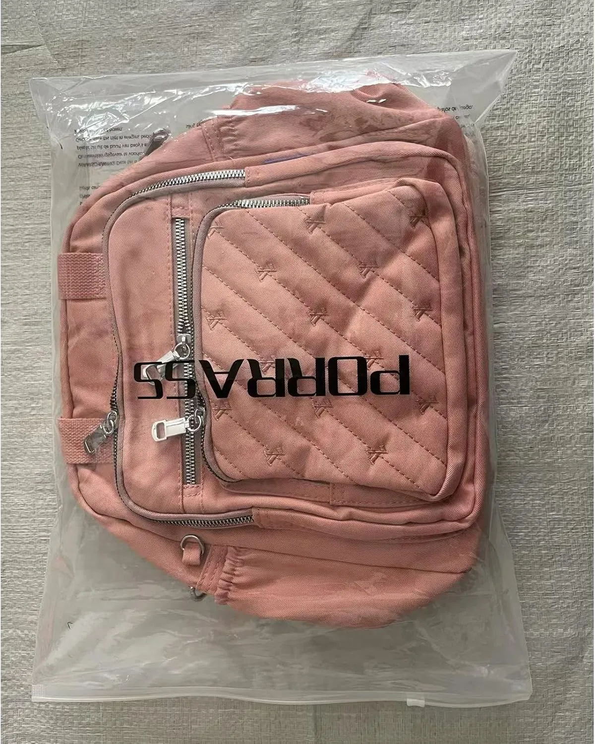 PORRASSO Backpack Fashion Shoulder Bag Women Handbag Rucksack Daypack Nylon Crossbody Bag for Work Travel Daily Use Pink