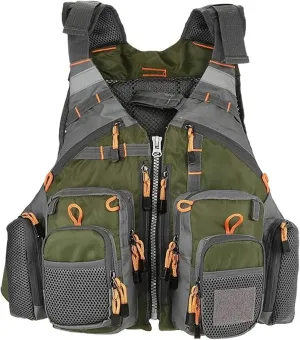 Portable Fishing Vest, Snorkel Vests with Zipper Pockets for Boating Fishing Surfing