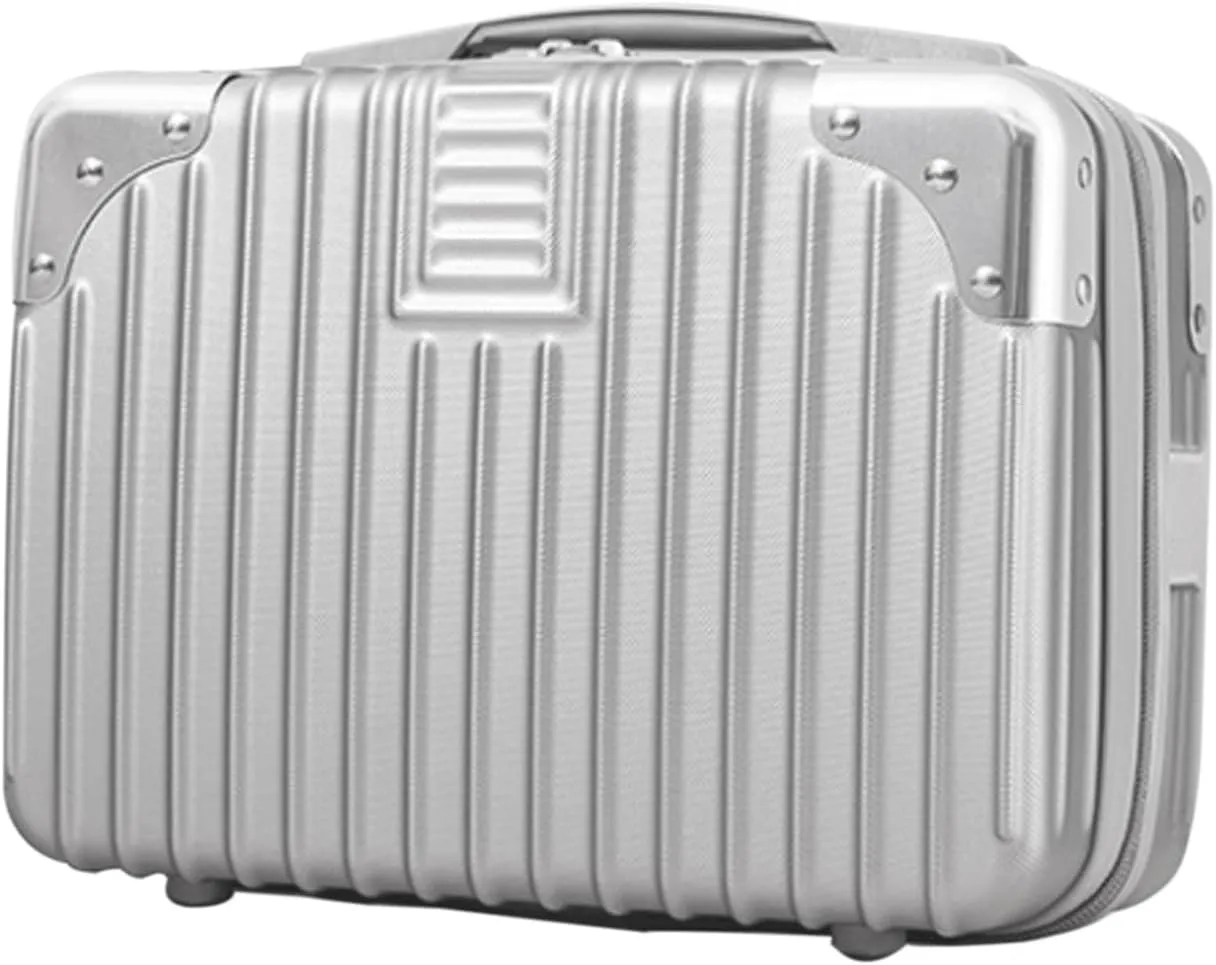 Portable Hard Shell Cosmetic Travel Case, Small Travel Hand Luggage with Elastic Band, Suitcase for Kids and Adults,Small Hard Shell Cosmetic Case for Travel Camping Women Girl, grey