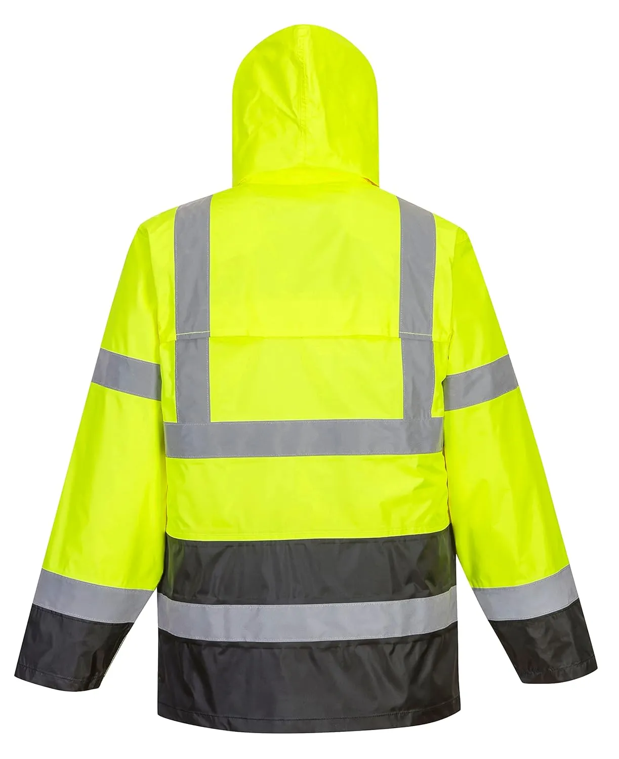Portwest UH443 Classic Waterproof Rain Jacket in Reflective Contrast Hivis ANSI, XXL