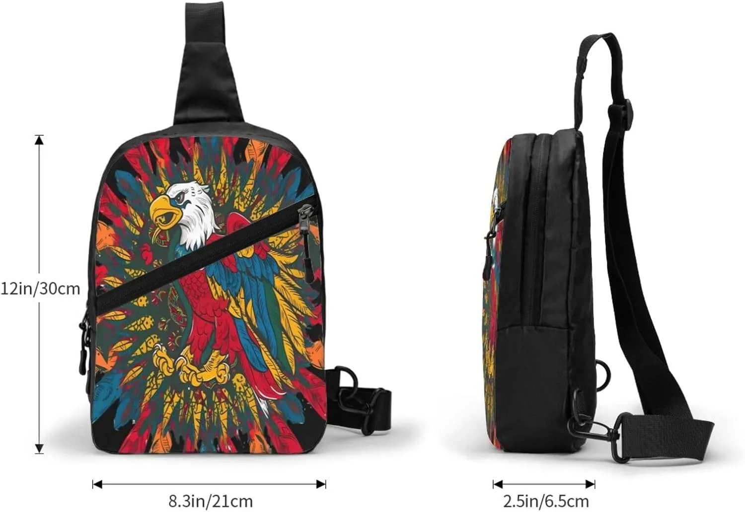 Powerful Mexican Eagle Mexico Flag Crossbody Bag Portable Sling Bags Foldable Chest Daypack Reusable Sports Shoulder Backpack Diagonally Casual Rucksack Travel Bag