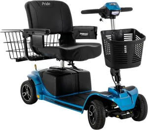 Pride Mobility Revo 2.0 Plus Accessoires, Pride 4 Wheel Heavy Duty Mobility Scooter for Adults and Seniors, 400 lb Capacity, 20" Wide Seat,17.8 Miles Per Charge, CTS Suspension, Ext Warranty (Blue)