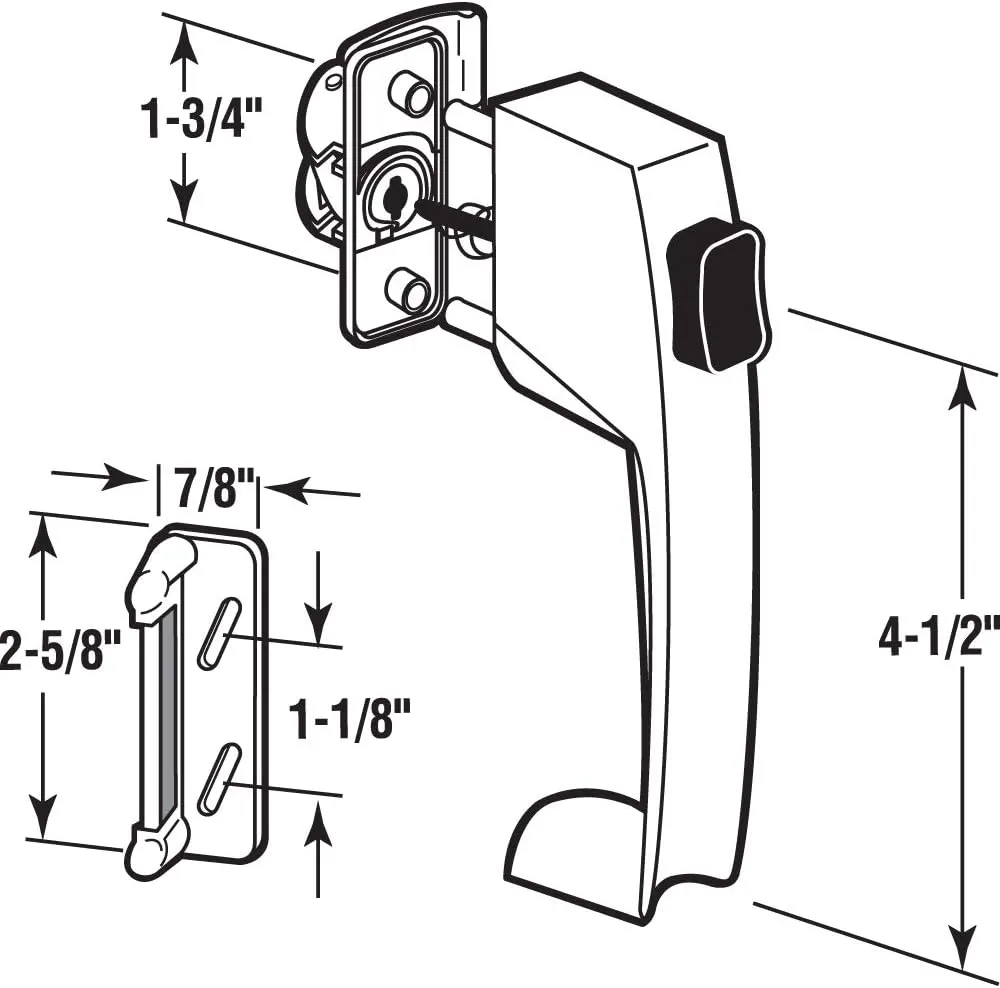 Prime-Line K 5071 Push Button Latch w/ Tie Down, Single Unit, Black – Designed to Accommodate Multiple Surfaces, Complete with Night Lock, Contemporary Design (Single Pack)