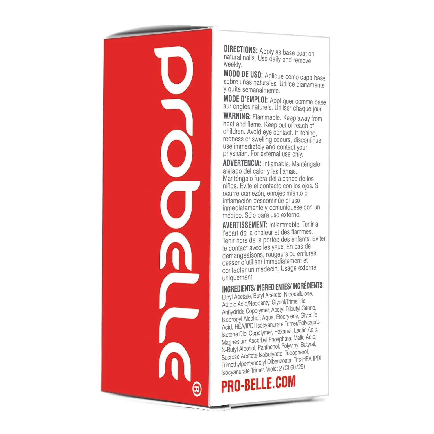 Probelle Nail Strengthener and growth, Natural Nail Strengthening Clear Nail Polish Repair Treatment, Nail Growth & Conditioning, Stops Splits, Chips, Cracks & Strengthens Damaged and Thin Nails