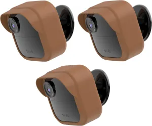 Protective Silicone Protective Case for All-New Blink Outdoor 4 (4th Gen), Waterproof Silicone Protective Case for Doorbell Skin (Blink Outdoor 4, Brown), Pack of 3