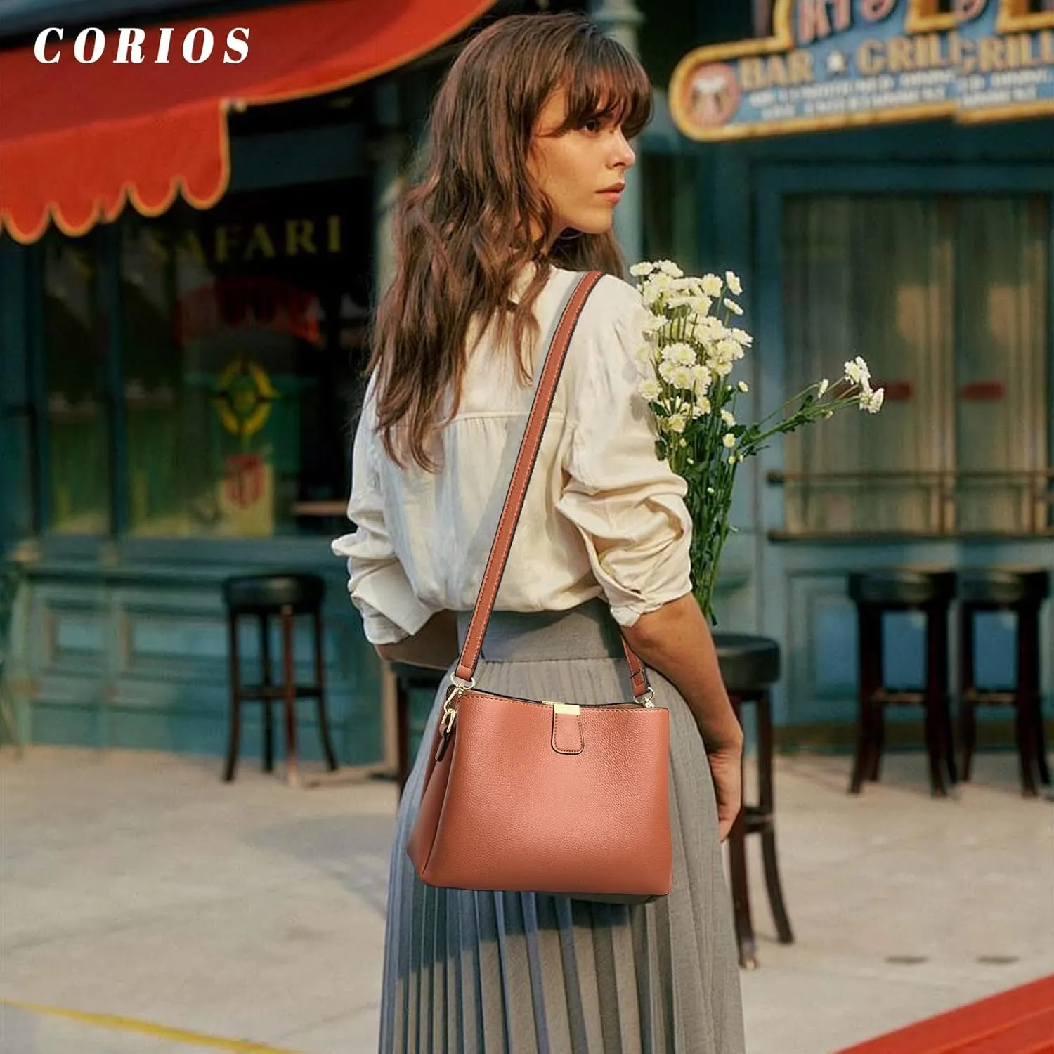PU Leather Crossbody Bag for Women Elegant Handbag Ladies Shoulder Bag Retro Messenger Bag Waterproof Top-handle Bag
