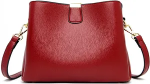 PU Leather Crossbody Bag for Women Elegant Handbag Ladies Shoulder Bag Retro Messenger Bag Waterproof Top-handle Bag
