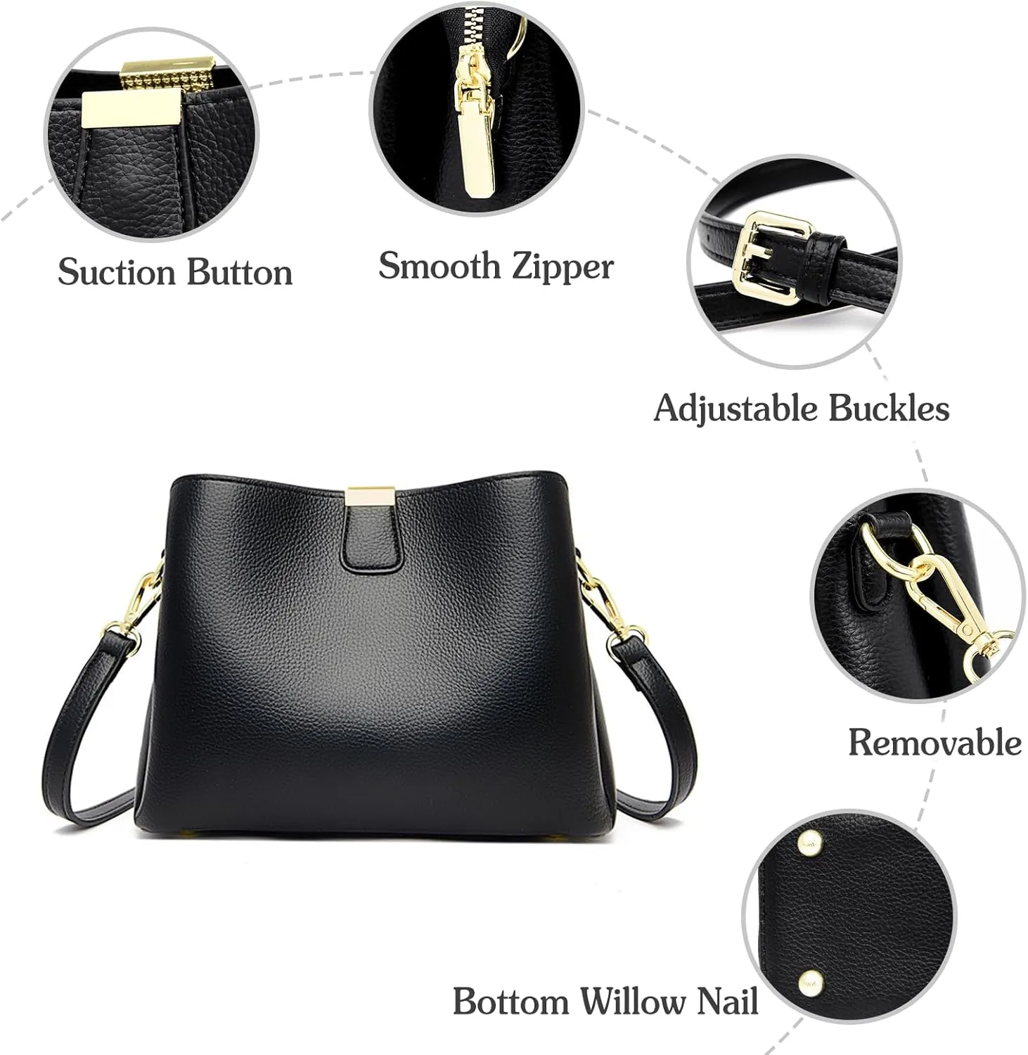 PU Leather Crossbody Bag for Women Elegant Handbag Ladies Shoulder Bag Retro Messenger Bag Waterproof Top-handle Bag