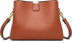 PU Leather Crossbody Bag for Women Elegant Handbag Ladies Shoulder Bag Retro Messenger Bag Waterproof Top-handle Bag