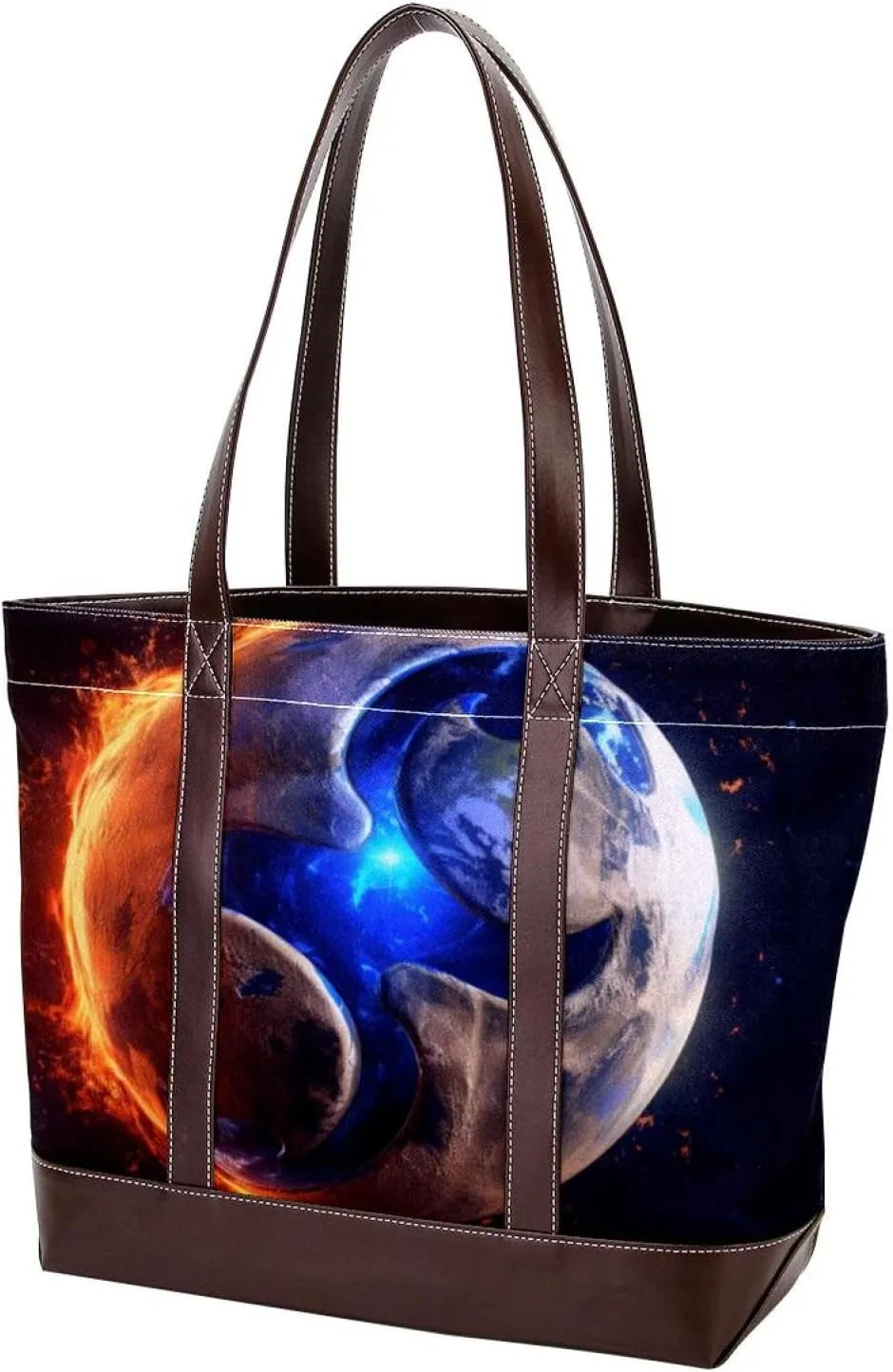 Purses for Women,Tote Bag for Women,Handbags for Women,3D Yin Yang Gossip Moon Earth