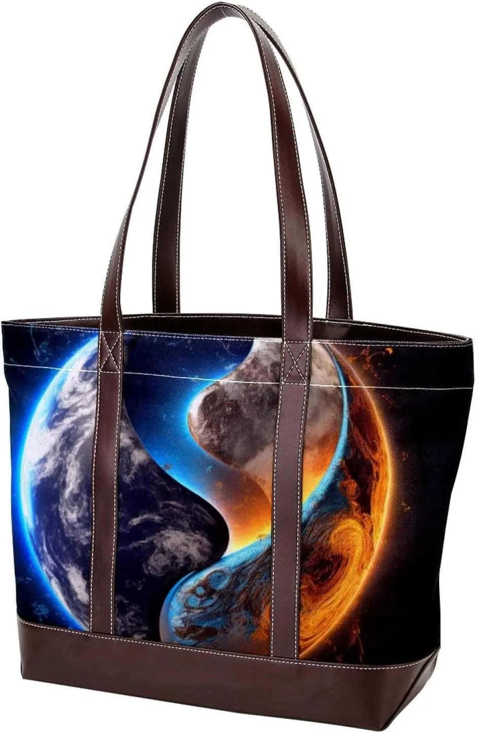 Purses for Women,Tote Bag for Women,Handbags for Women,3D Yin Yang Gossip Moon Earth