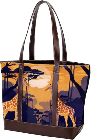 Purses for Women,Tote Bag for Women,Handbags for Women,African Giraffe Grassland