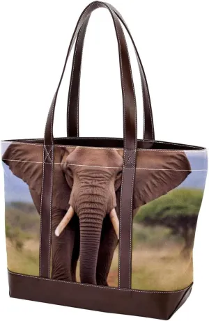 Purses for Women,Tote Bag for Women,Handbags for Women,African Grassland Elephant Animal