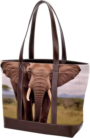 Purses for Women,Tote Bag for Women,Handbags for Women,African Grassland Elephant Animal
