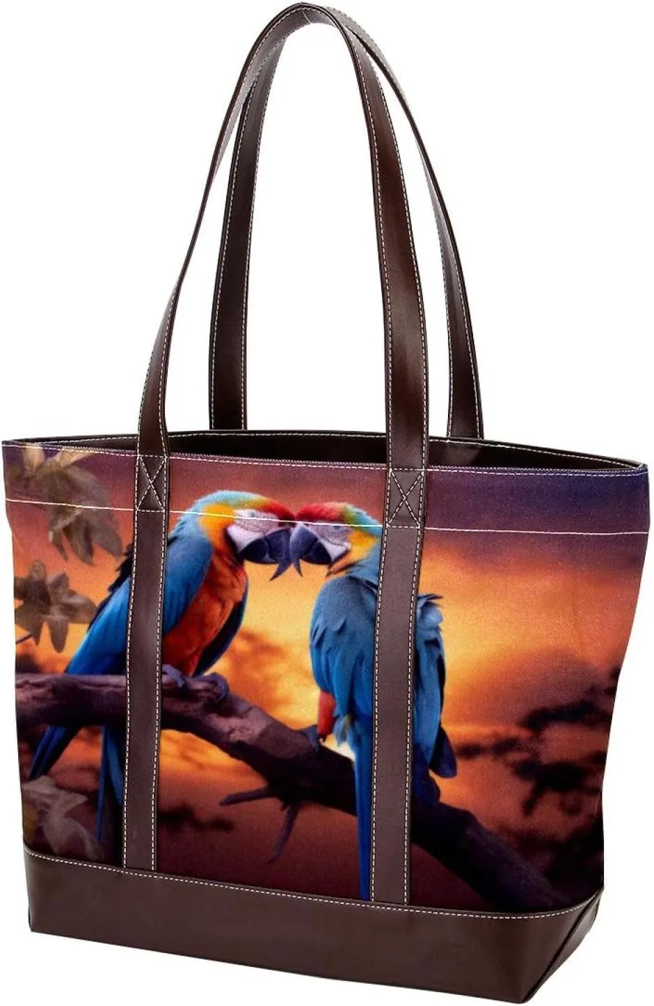 Purses for Women,Tote Bag for Women,Handbags for Women,African Grassland Sunset Parrot