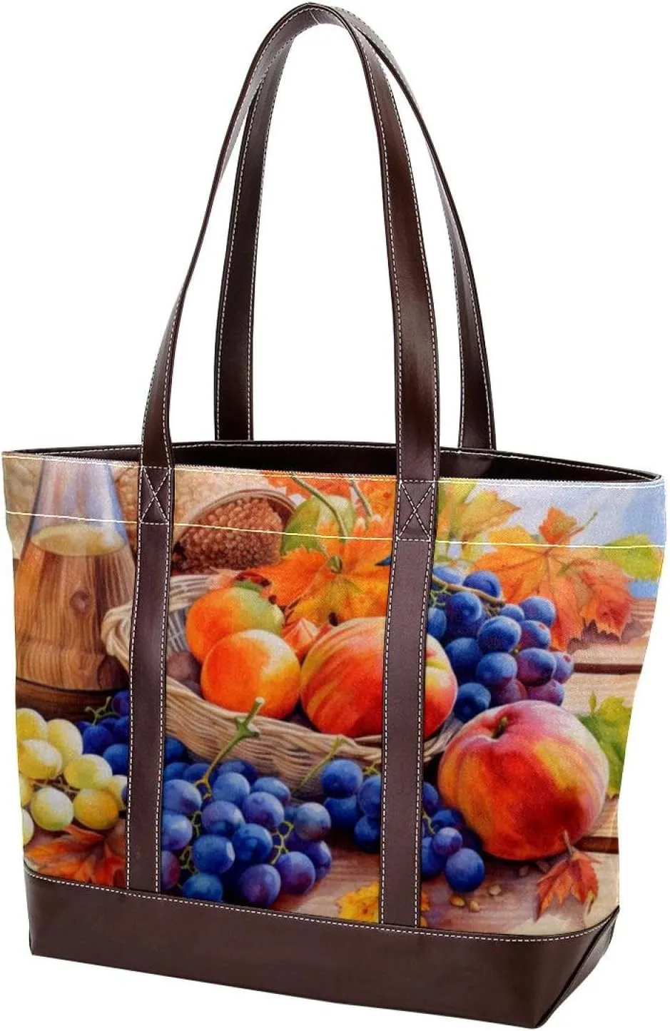 Purses for Women,Tote Bag for Women,Handbags for Women,Autumn Harvest Grapes Pumpkin