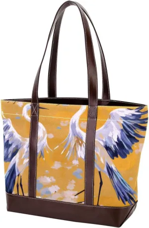 Purses for Women,Tote Bag for Women,Handbags for Women,Bird and Flower Crane