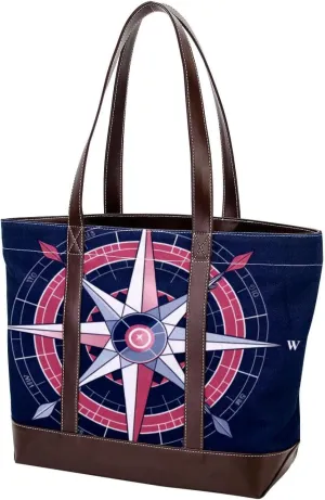 Purses for Women,Tote Bag for Women,Handbags for Women,Blue Back Sea Compass