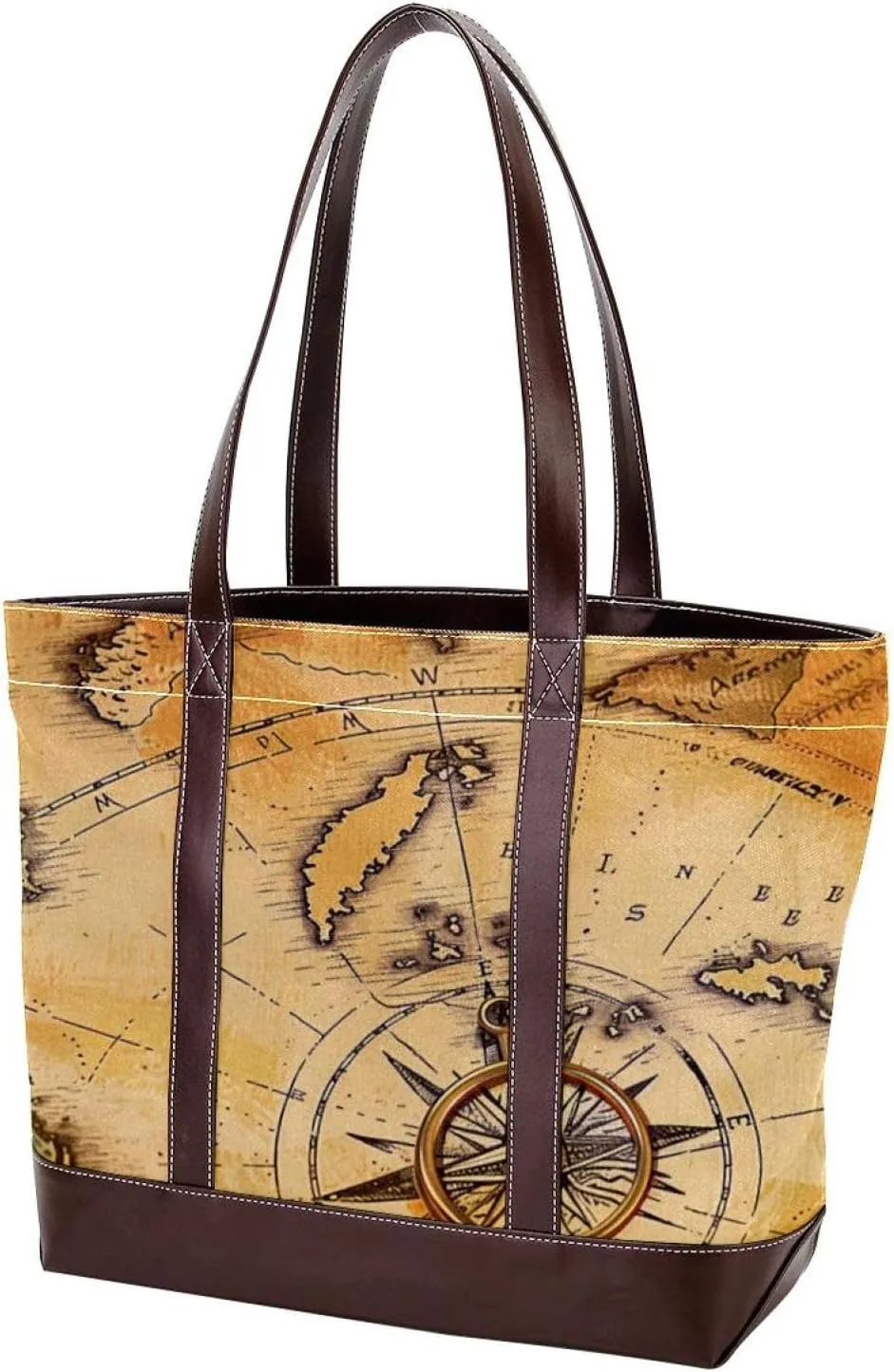 Purses for Women,Tote Bag for Women,Handbags for Women,Compass and Nautical Map