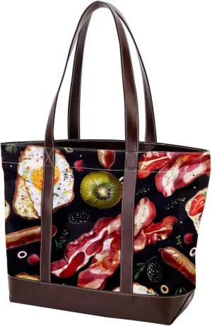 Purses for Women,Tote Bag for Women,Handbags for Women,Food Breakfast