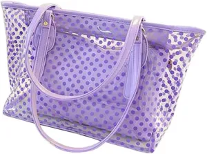 PVC Large Candy Color Clear Shoulder Bag 2 IN 1 Beach Totes Transparent Handbags With Interior Pocket For Women