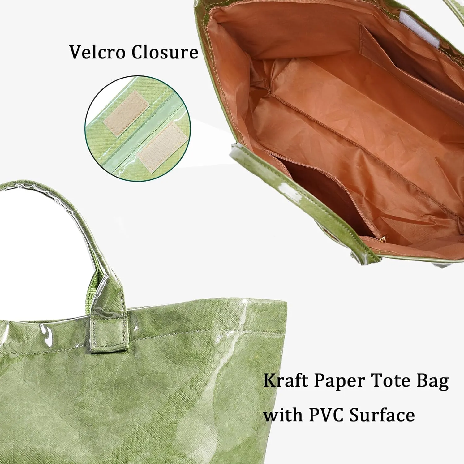PVC Tote Bag Women's Letters Print Handbags Large Kraft Paper Shoulder Bag Clear Plastic Hobo Bags Top Handle Shopping Bags