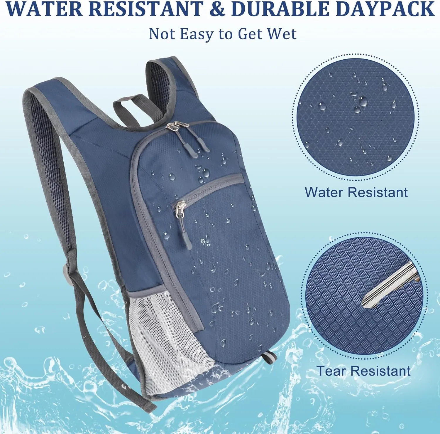 Qcute 15L Hiking Backpack Lightweight Packable Hiking Daypack Small Foldable Shoulder Bag Travel Day Pack Outdoor Gear