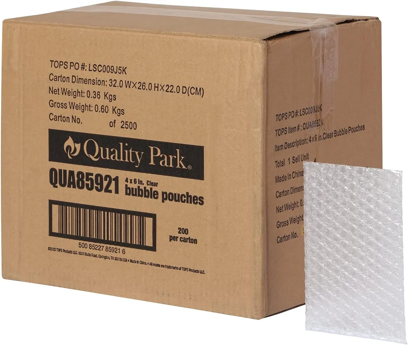 Quality Park Clear Bubble Pouches, Cushioned Packing and Shipping Bags, Great for Storage or Mailing, Reusable, 4"x 6", 200/box (QUA85921)