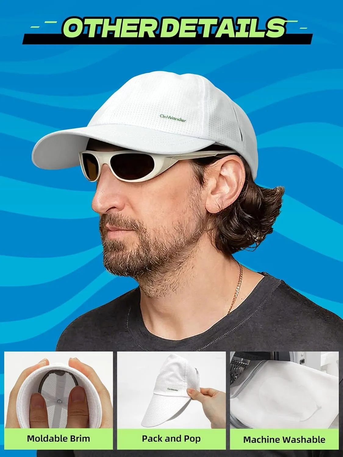 Quick Dry Sport Baseball Caps for Men Women, Breathable Running Hat, Lightweight Soft Cap for Golf, Cycling, Tennis