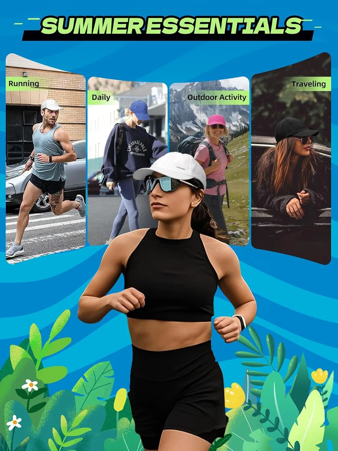 Quick Dry Sport Baseball Caps for Men Women, Breathable Running Hat, Lightweight Soft Cap for Golf, Cycling, Tennis