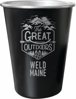R and R Imports Weld Maine Souvenir Engraved 8 oz Black Matte Tin Cup with Gift Bag the Great Outdoors 4-Pack