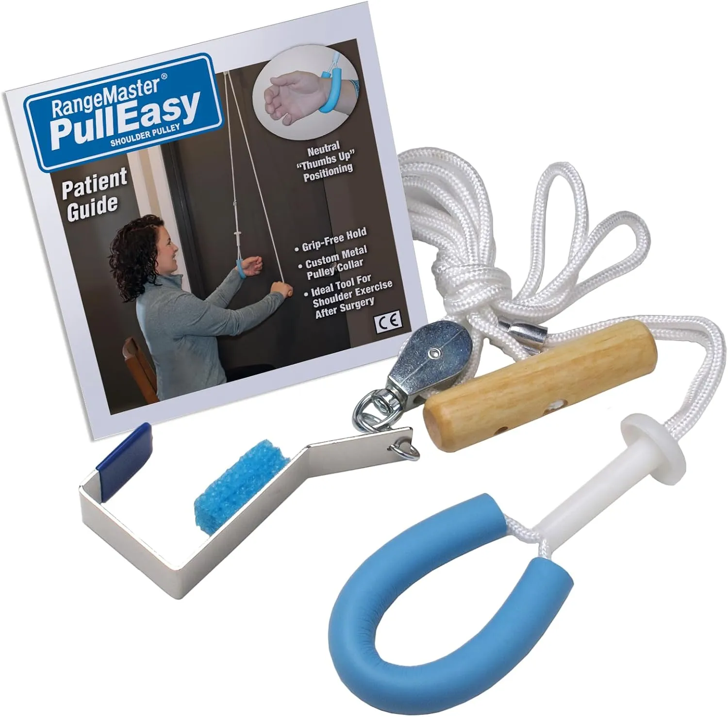 RangeMaster PullEasy Shoulder Pulley with Patient Guide │Physical Therapy Shoulder Pulley │ Aids with Shoulder Surgery Recovery │ Grip-Free Hold │ Metal Bracket (FSA/HSA Approved)