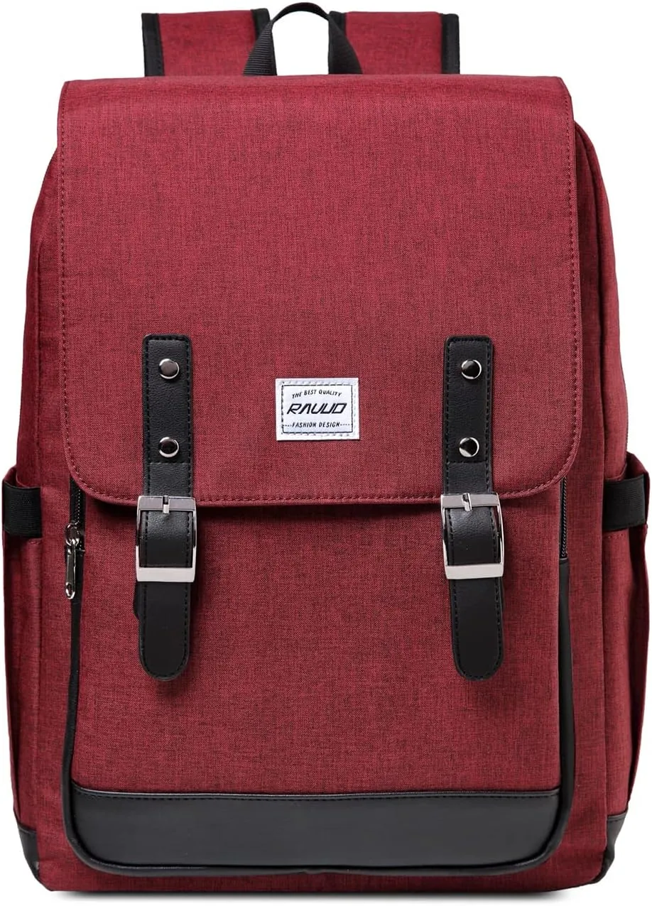 RAVUO Backpack Men Women, Water Resistant 15.6 inch Laptop Haversacks College Bag Casual Daypack Travel Flap Rucksack