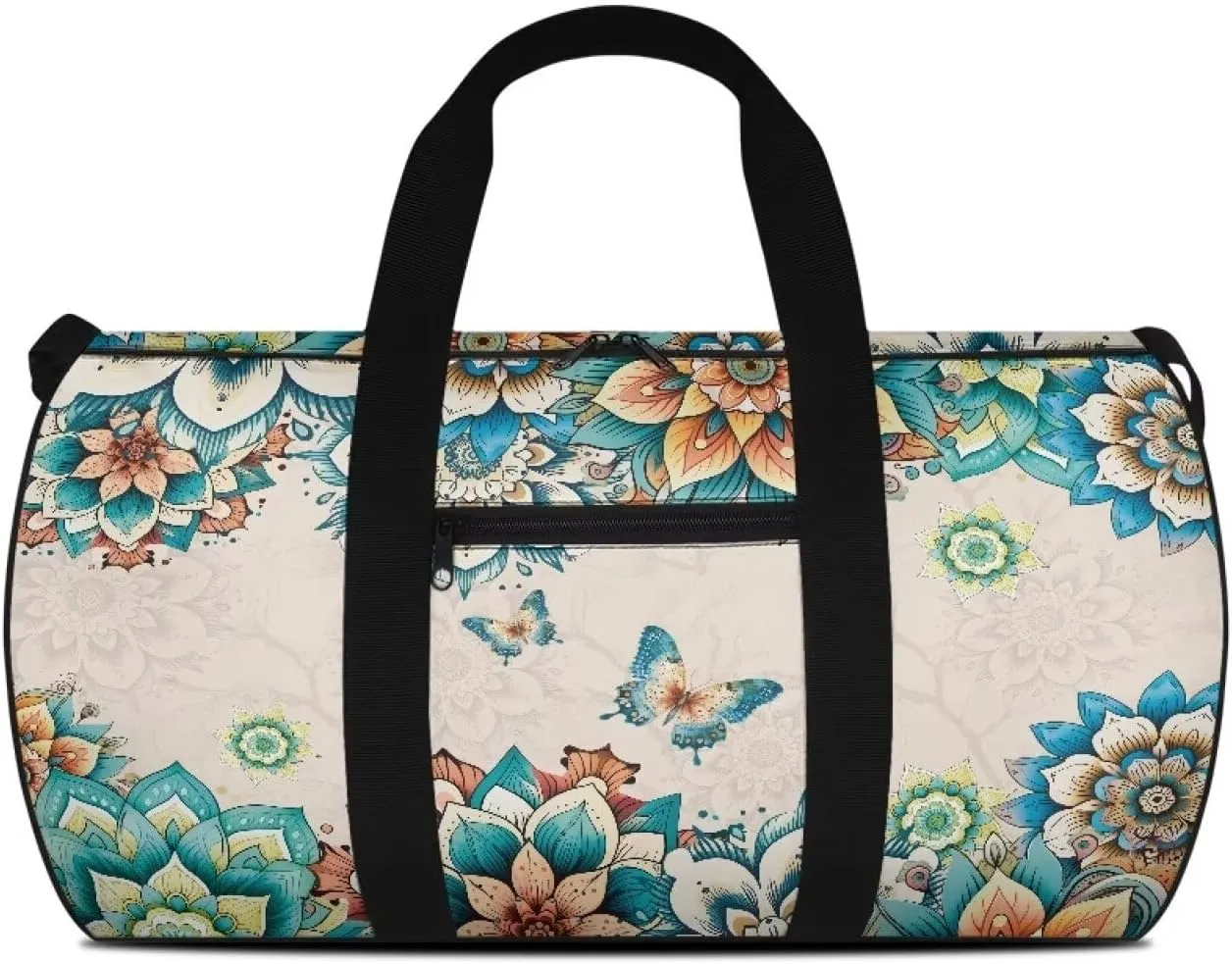 Rchsmod Boho Mandala Butterfly Print Duffel Bag for Women Men Waterproof Sports Duffel Bag Lightweight Overnight Weekender Travel Bag Zipper Swim Bags with Inner Pocket Bags for Sports Beach Travel