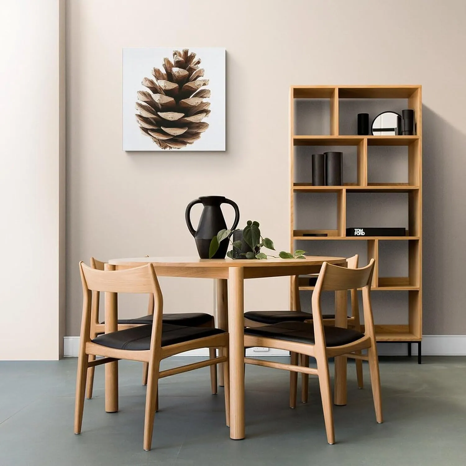Reccmeny Pine Cone Canvas Wall Art Poster Picture for Living Room 24x24inch(60x60cm) Frame