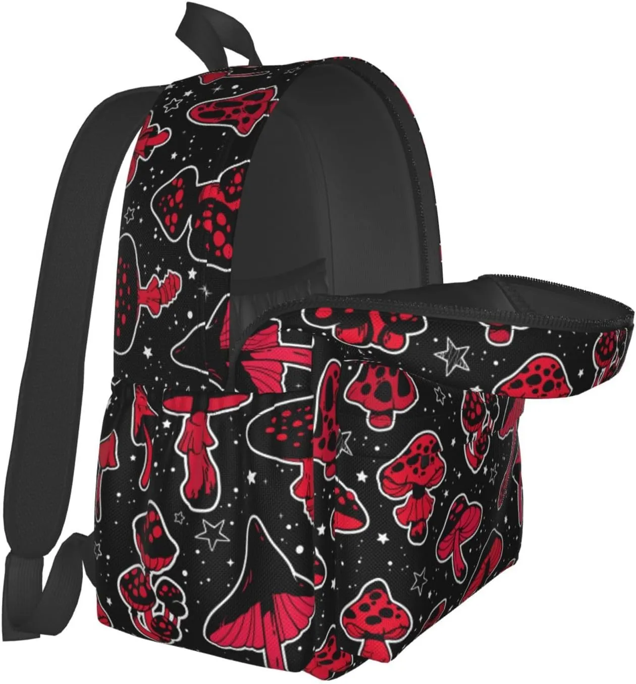 Red Mushrooms Laptop Backpack Shoulder Bag Laptop Pack Travel Backpacks Commuter Back Pack Casual Daypack Bags With Side Pockets
