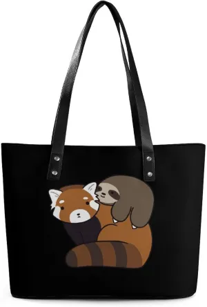 Red Panda Clipart Step by Step Tote Bag Ladies Leather Handbags Large Western Purse Shoulder Bag
