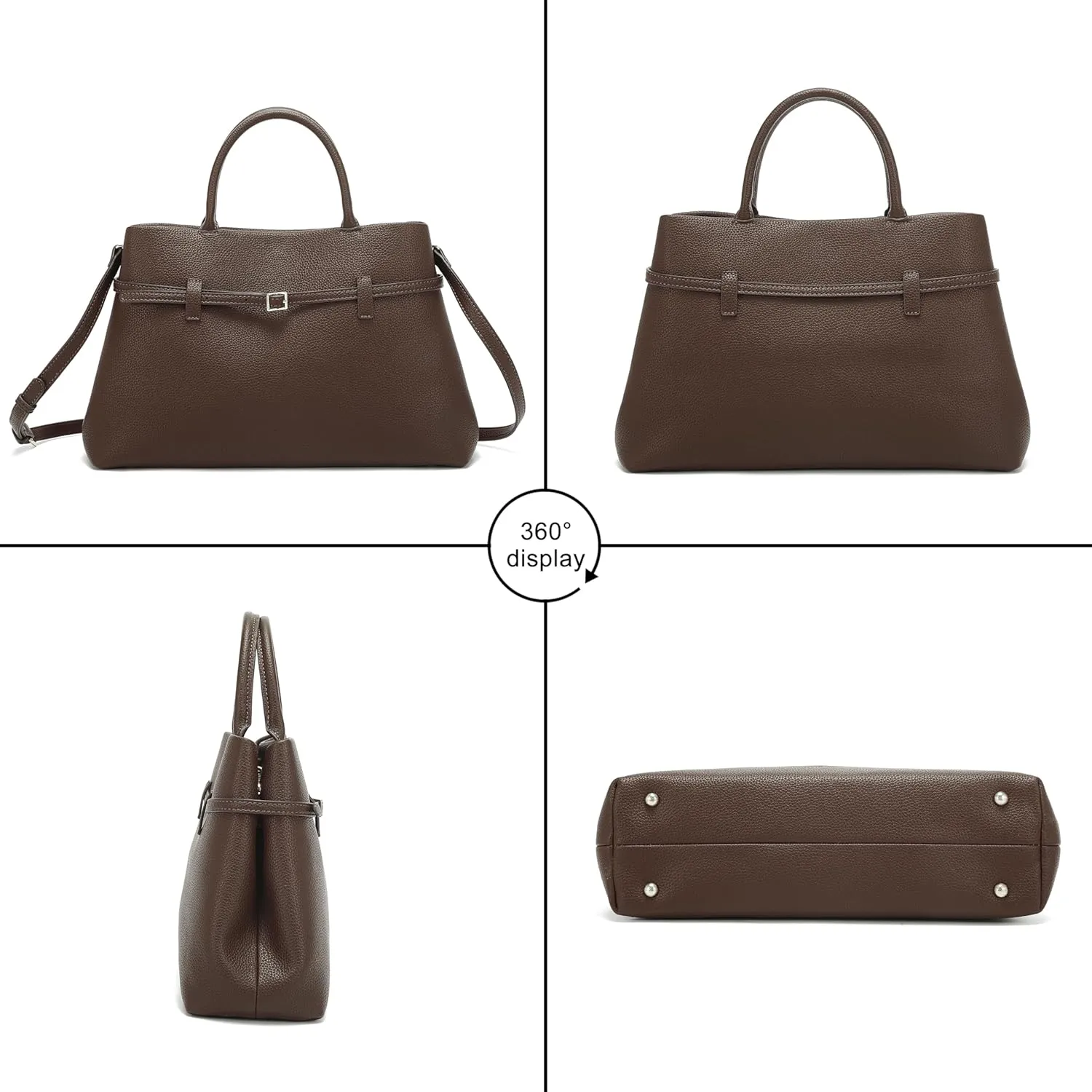 Rejolly Tote Bag for Women Buckle Belt Leather Handbag Top Handle Trendy Shoulder Purse