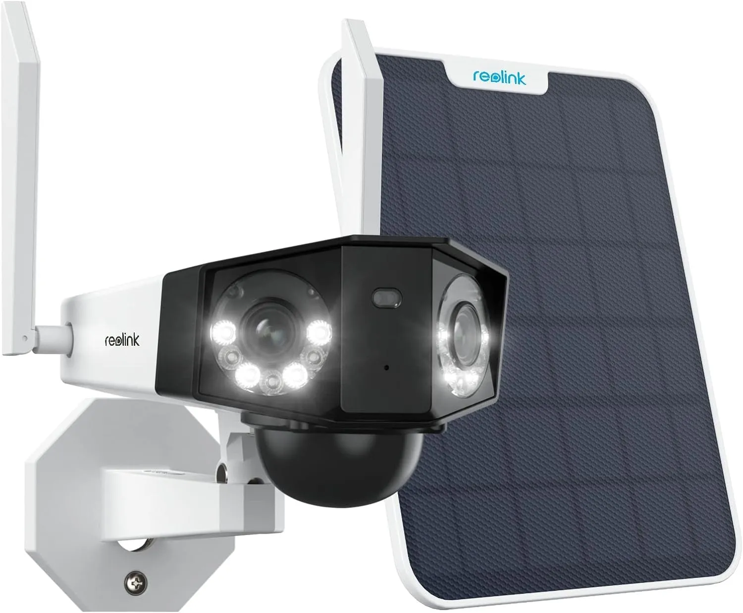REOLINK 4K 8MP Dual-Lens Solar Security Camera Wireless Outdoor, 180° View for Home Surveillance, 2.4G/5GHz WiFi, Spotlight Color Night Vision, Human/Car/Pet Detection, No Extra Fee, Duo 2 Solar Panel