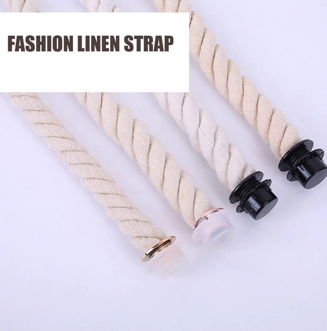 Replacement Bag Handle Linen Straps - 25.6" for Obag Canvas Rubber Bag EVA Tote Shoulder Handbags Repair Classic Purse Accessories (Beige Golden Soft Rope)