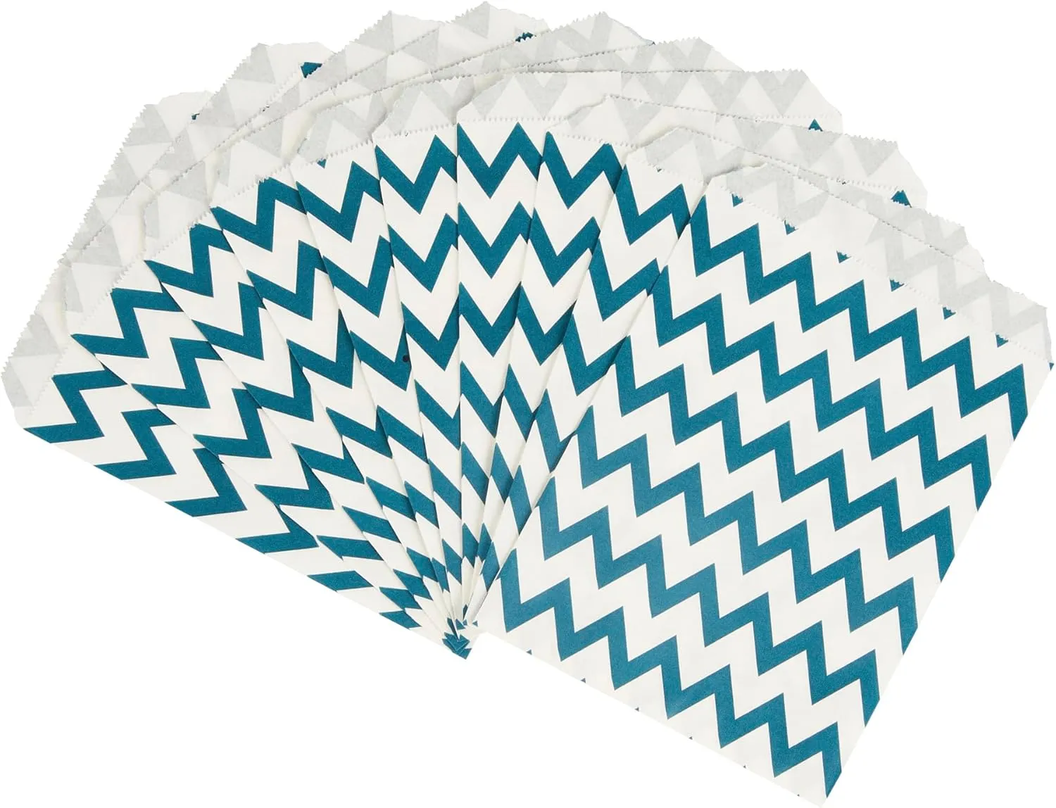 Restaurantware-7 x 5 Inch Cookie Bags, 100 Paper Treat Bags - Use As Party Favors Or Candy Bags, Navy Blue With Zig Zags Paper Food Bags For Baked Goods, For Buffets Or Parties