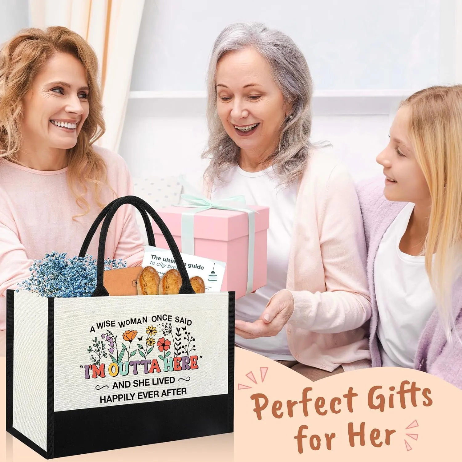 Retirement Tote Bag Gifts for Woman, Coworkers Leaving Farewell Going Away Gifts for Friend Boss Lady Teachers Employee Female, Happy Retirement New Beginning Gifts for Women, Cool Retired Tote Bag