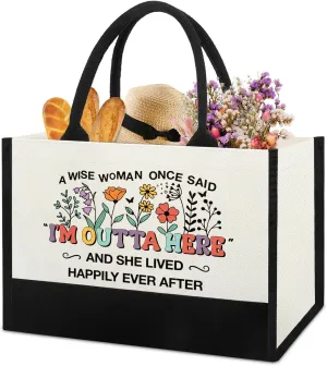 Retirement Tote Bag Gifts for Woman, Coworkers Leaving Farewell Going Away Gifts for Friend Boss Lady Teachers Employee Female, Happy Retirement New Beginning Gifts for Women, Cool Retired Tote Bag