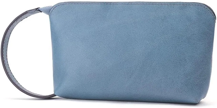 Retro Clutch Handbag With Zipper Mini Coin Key Purse Card Holder Pouch Genuine Leather Wristlet Wallet for Women
