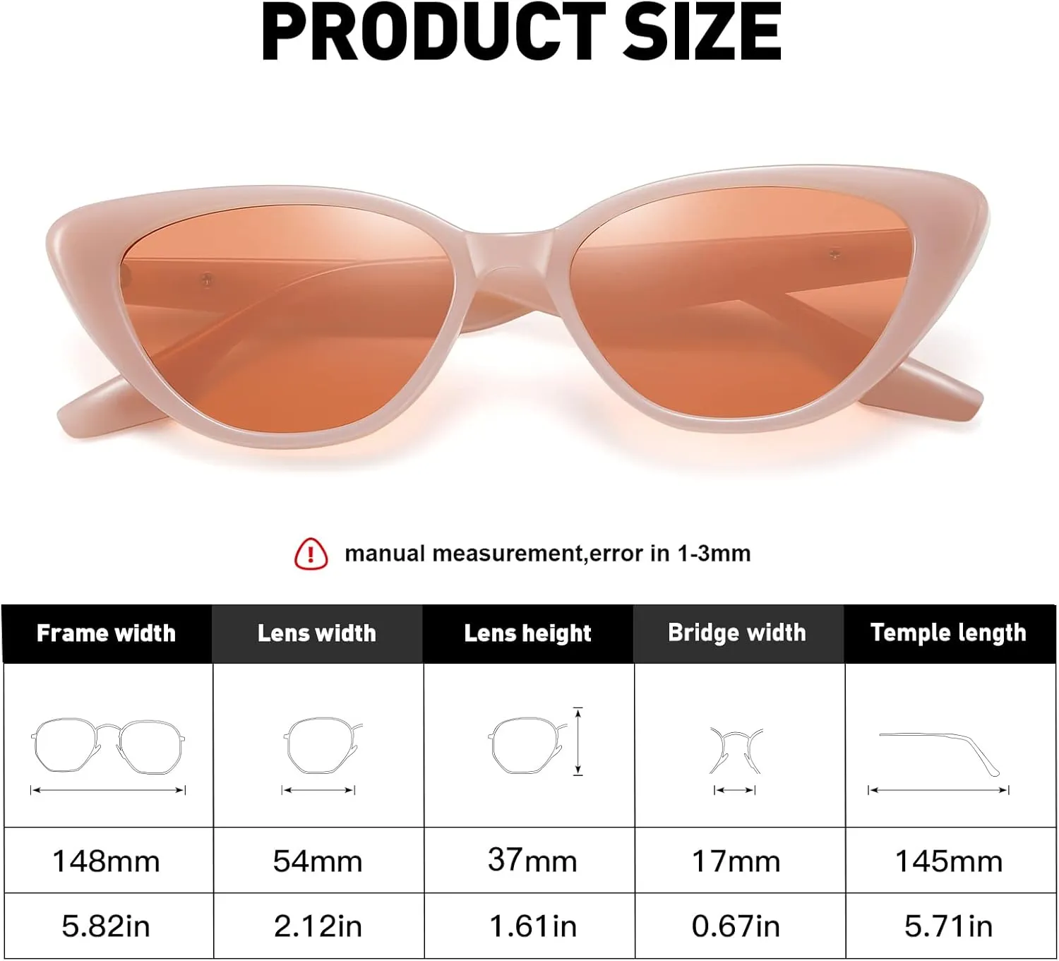Retro Vintage Narrow Cat Eye Sunglasses for Women 90s Small Chic Style Trendy Sunnies UV400 Protection FZN7514